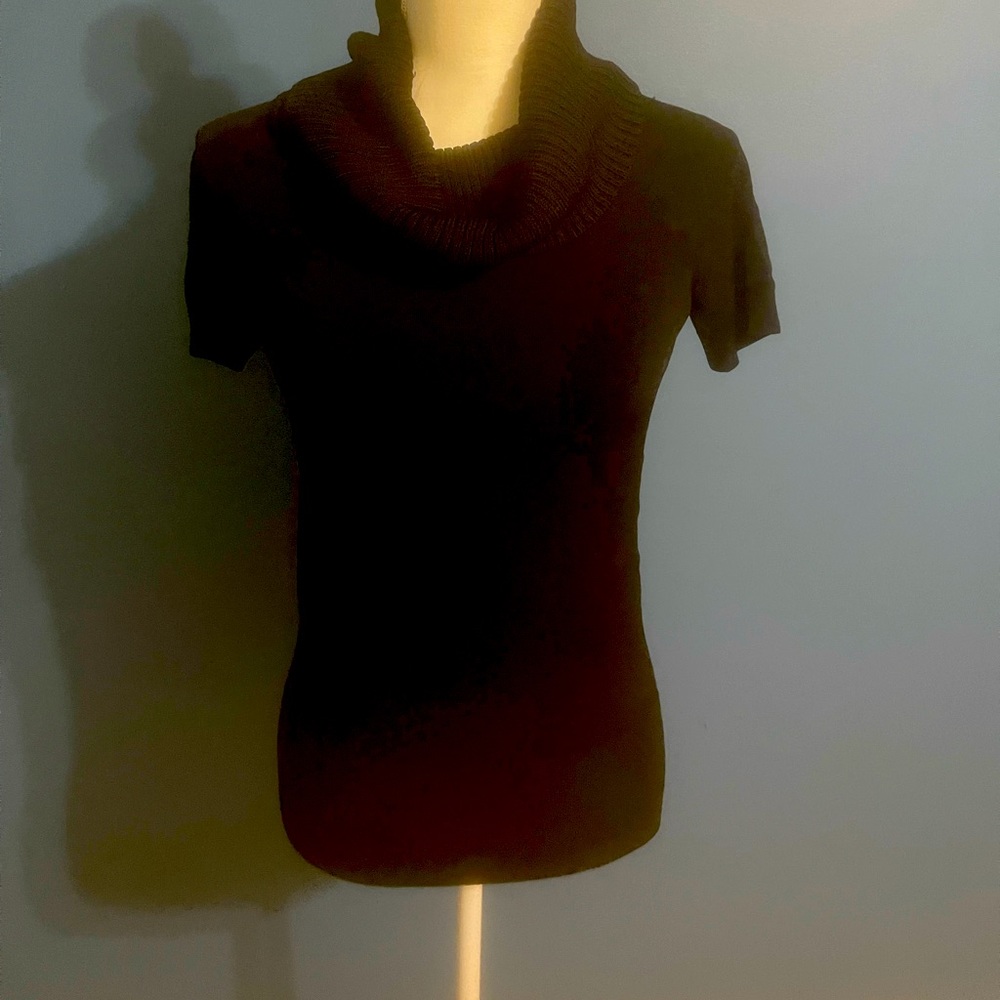 Talbots Black Short Sleeve Turtleneck sweater Size S